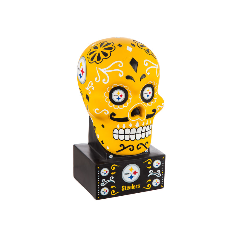 Pittsburgh Steelers, Sugar Skull Statue, Yellow