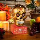 San Francisco 49ers, Sugar Skull Statue, Gold,843826skc