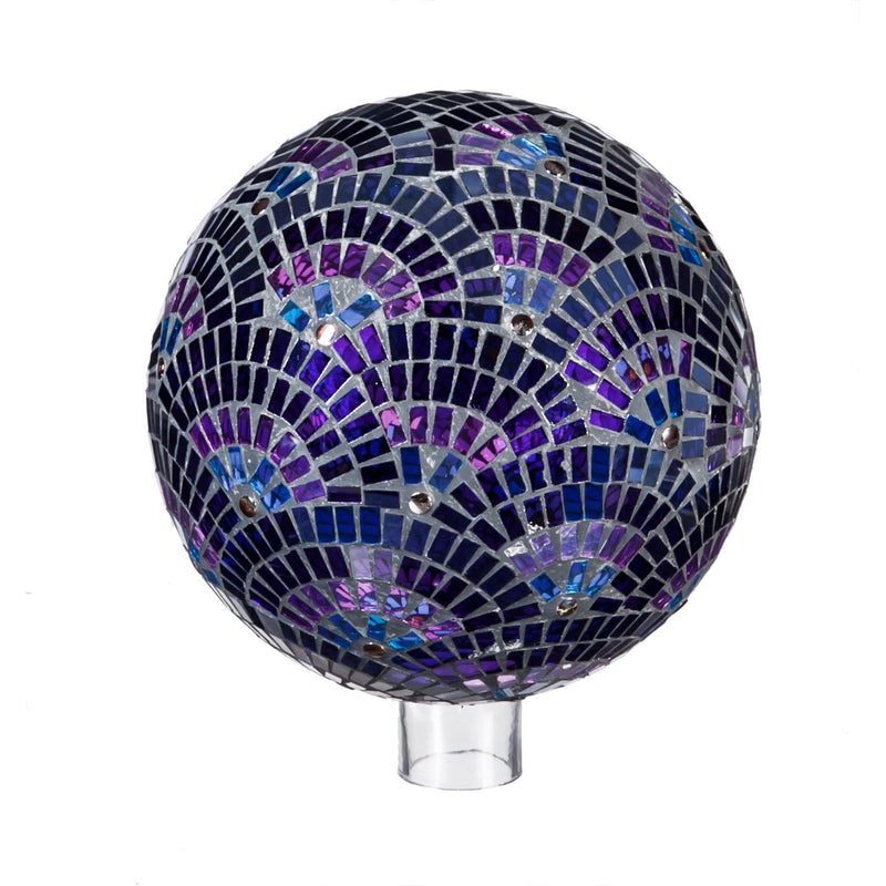 10" Gazing Ball, Mosaic Blooming, Purple,84g1658