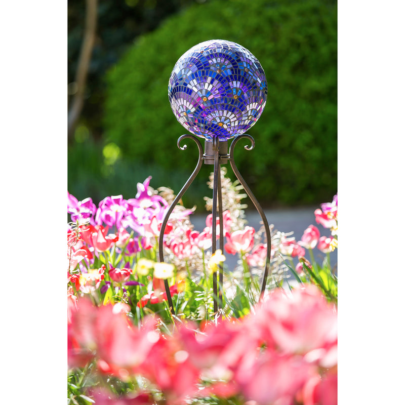 10" Gazing Ball, Mosaic Blooming, Purple,84g1658