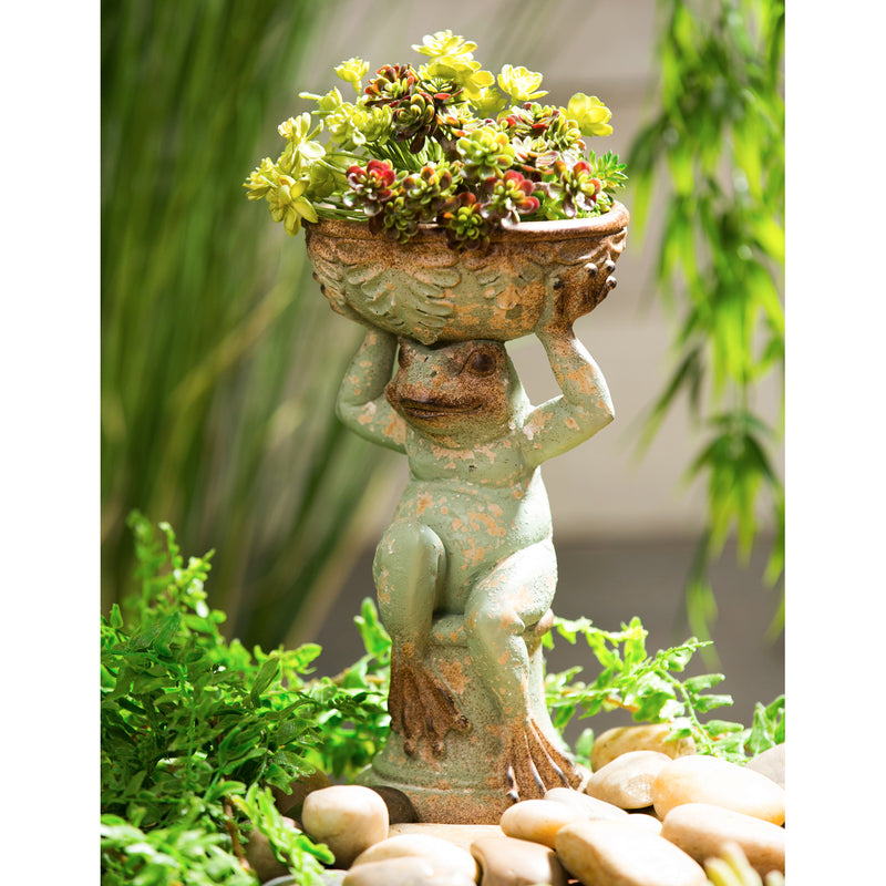 10.5"H Atlas Frog Garden Statuary,84g2741