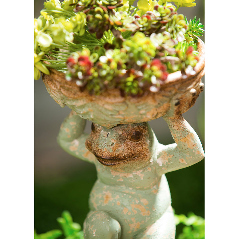 10.5"H Atlas Frog Garden Statuary,84g2741