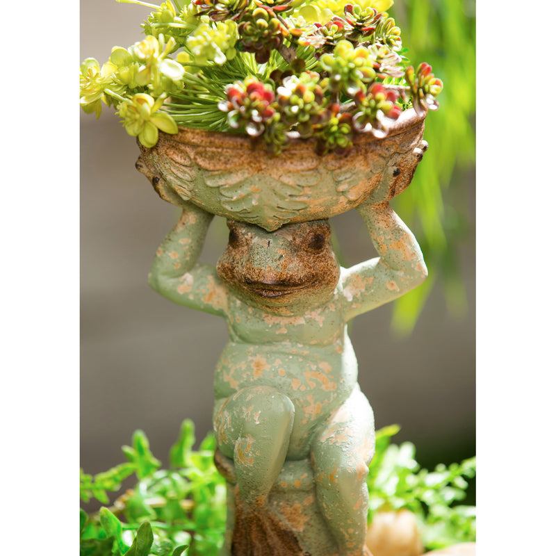 10.5"H Atlas Frog Garden Statuary,84g2741