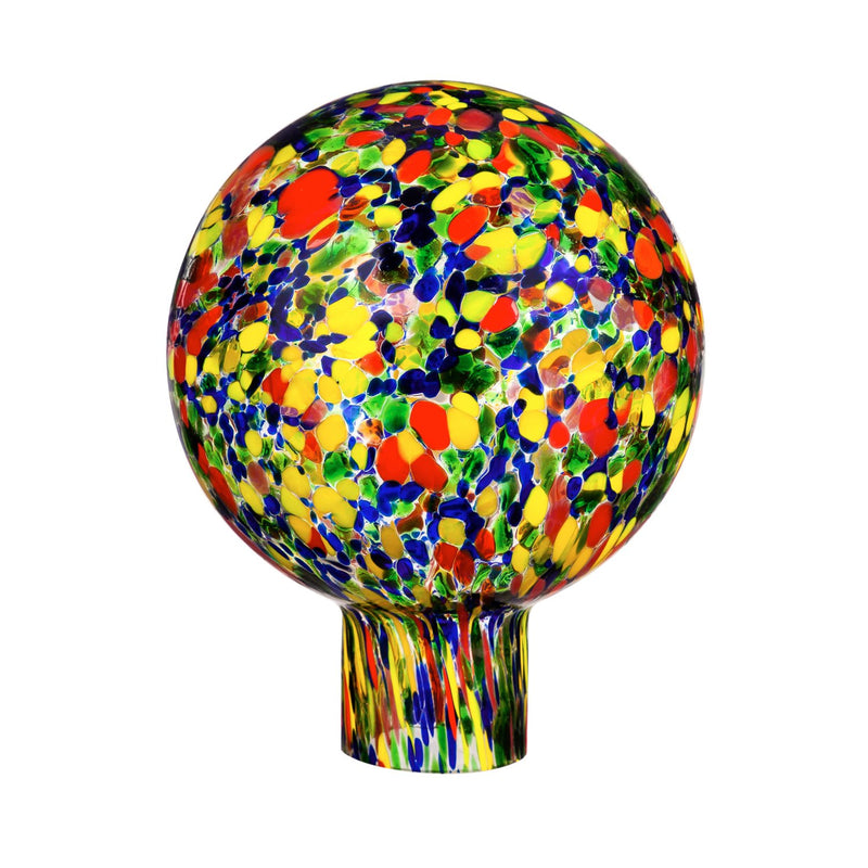 6" Art Glass Gazing Ball, Orange Speckle,84g3379