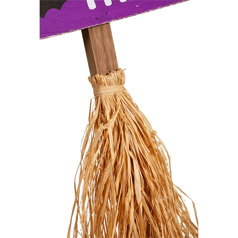 47"H Halloween Witch's Broom  Shaped Porch Leaner,84g3491