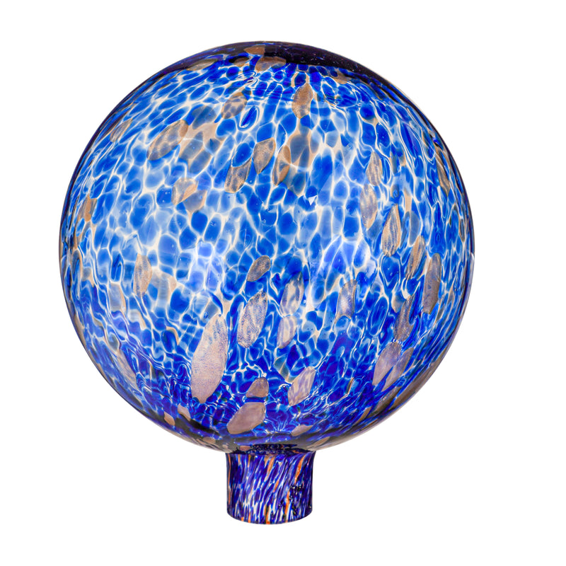 10" Art Glass Royal Confetti Gazing Ball with Stand,84g3911