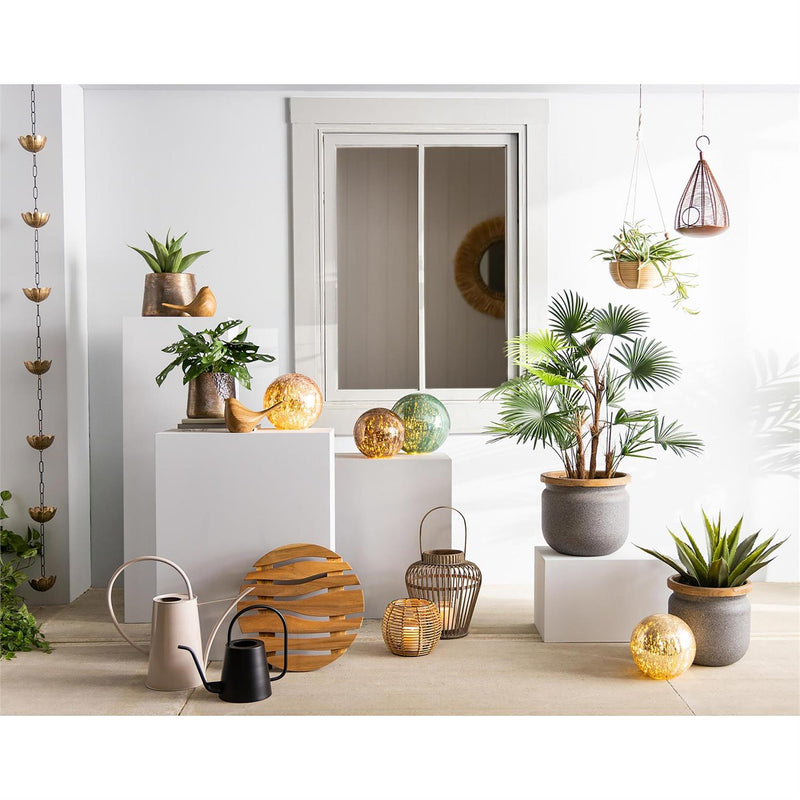 Wood Look Ceramic Bird Statue, Set of 2