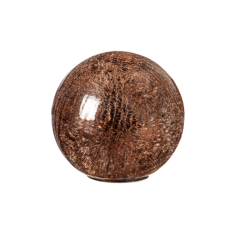 8" LED Copper & Blush Crackled Decorative Ball, Asst of 2,84g4769