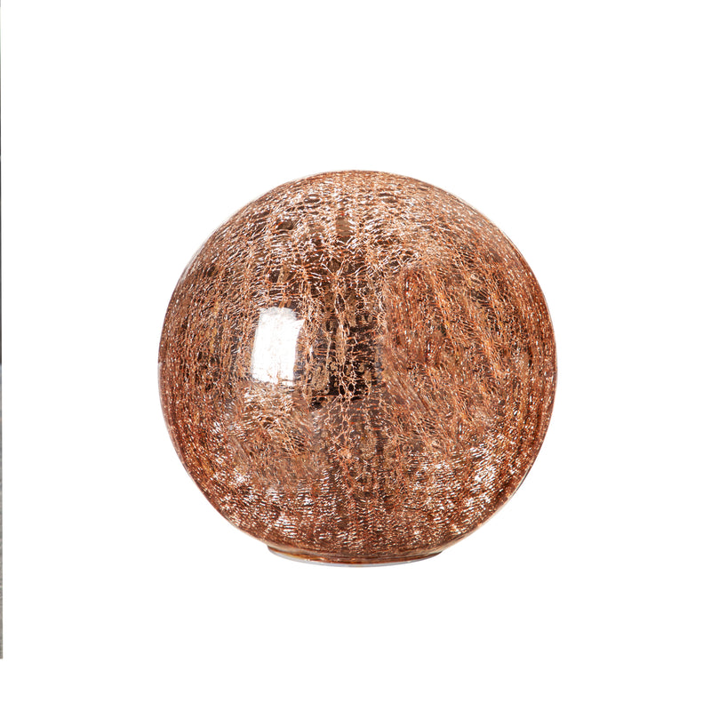 8" LED Copper & Blush Crackled Decorative Ball, Asst of 2,84g4769