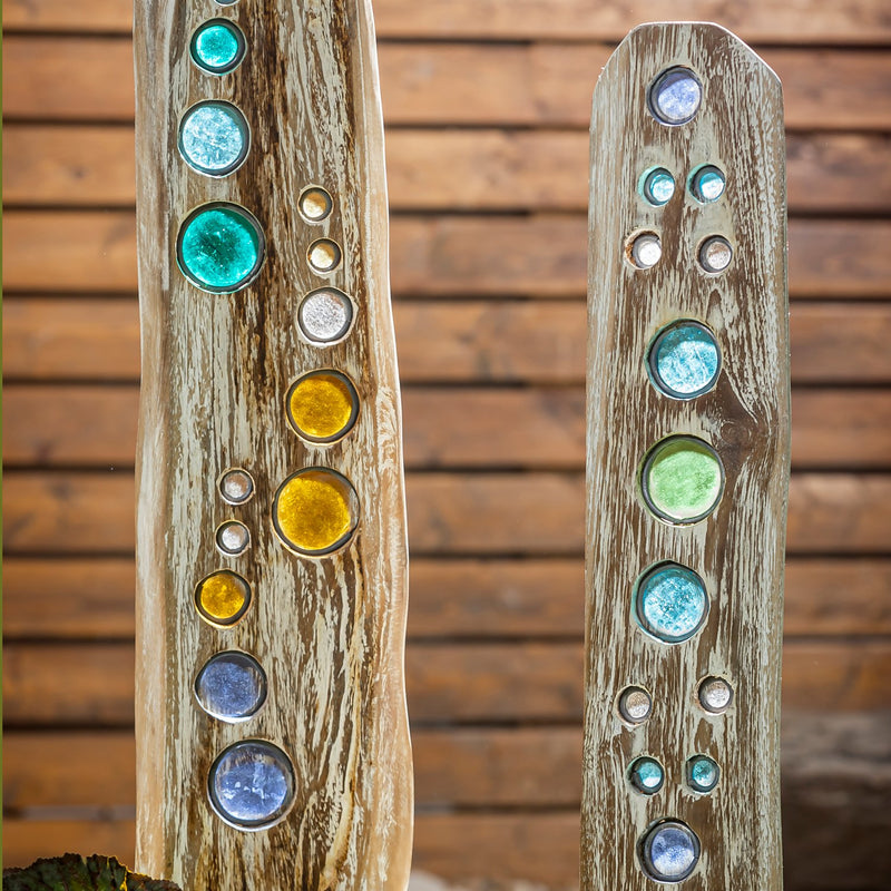 Natural Driftwood Colorful Glass Statuary, Sequence,84g4801