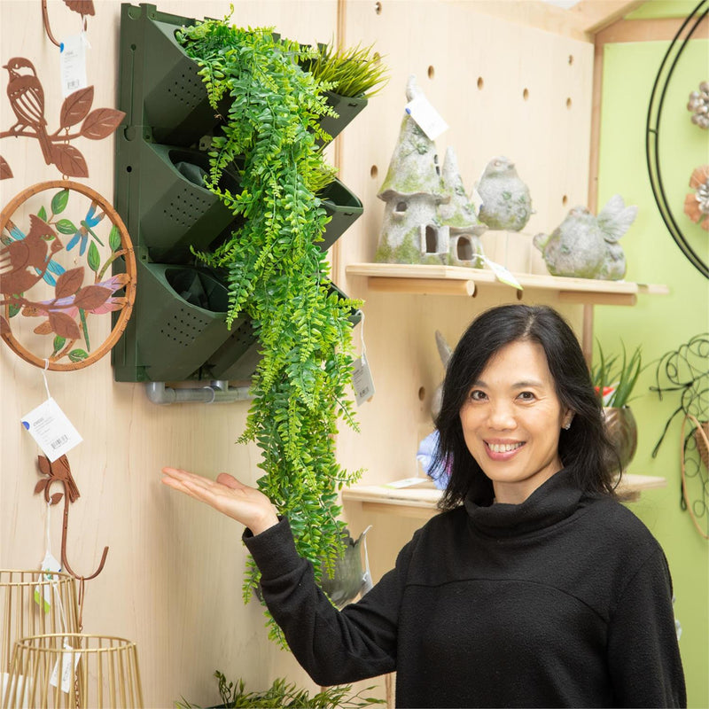 Outdoor Wall Planter with Drainage Pipe, 9 Planters