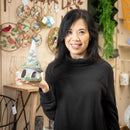 8" Faux Moss Fairy Cottage Statuary