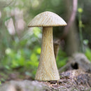 15" Wood Look Mushroom Statuary