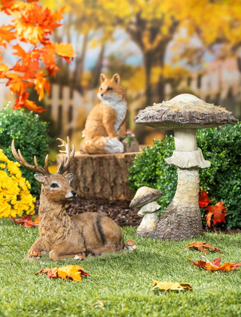 Evergreen Statuary,Forest Finds Stag Statue,14.37x7.68x13.19 Inches