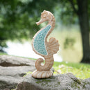 Evergreen Statuary,Mosaic Sand Seahorse Statuary,5.31x7.28x16.34 Inches