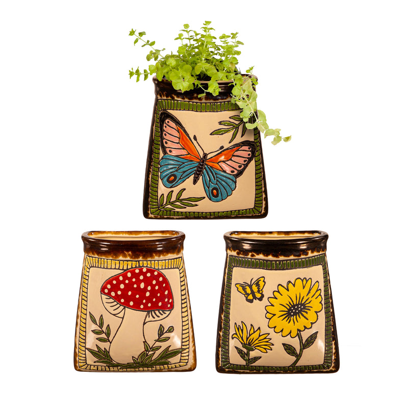 Garden of Wonder Planter, Pocket Planter, Ceramic Mini Wall