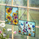Floral Stained Glass Wall Decor, 8" L x 10" H