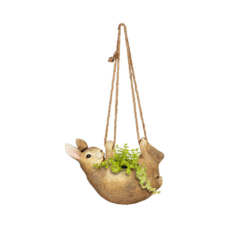 Rabbit Hanging Planter with Jute