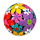 Palm Beach Garden Decor, Metal, Bright Floral Decorative Balls, Set of 3
