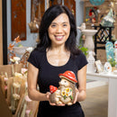 Garden of Wonder Garden Statue, Resin Mushroom Hedgehog Family, 7"H