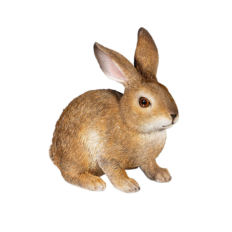 Resin Brown Rabbit Statue, 9"H