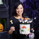 Mushroom Resin Plant Pick with Mushroom Planter, 7"H