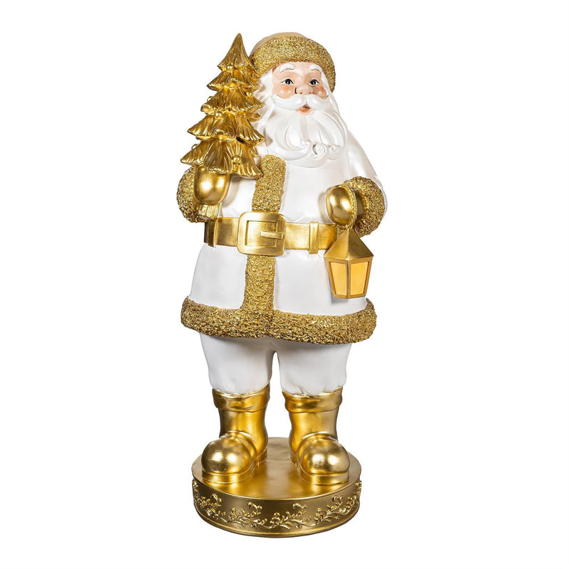 Joyful Traditions Garden Statue, Resin Statue, Gold Santa, 32"H