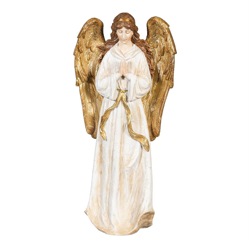 Nativity Garden Statue, Resin Statue, Gilded Angel, 18"H