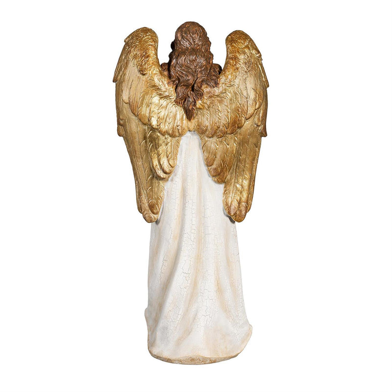 Nativity Garden Statue, Resin Statue, Gilded Angel, 18"H