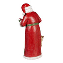 Woodland Storybook Garden Statue, Resin Statue, Santa and Deer, 15"H