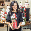 Woodland Storybook Garden Statue, Resin Statue, Santa and Deer, 15"H