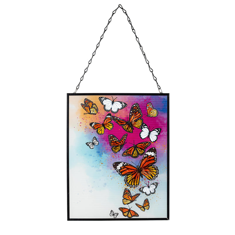 Mariposa Melody Stained Glass Wall Decor, 8" L x 10" H