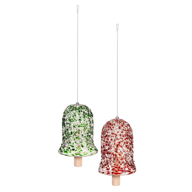 Christmas Vacation Garden Accent, Garden Bell, Glass Confetti, Asst of 2