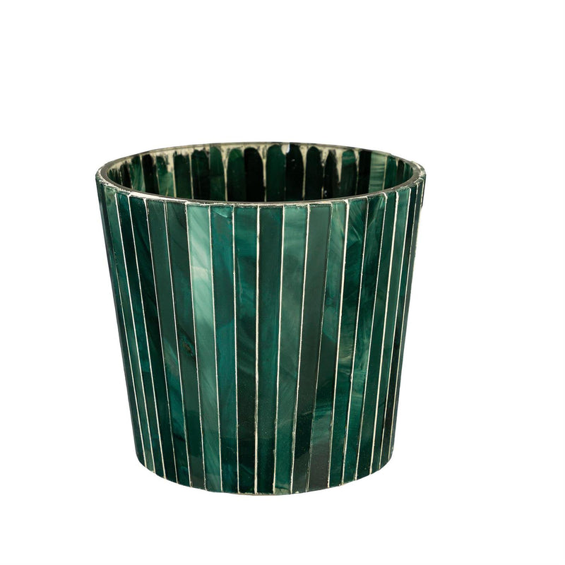 VivaStyle Planter, Mosaic Glass Striped Planter, Asst of 3