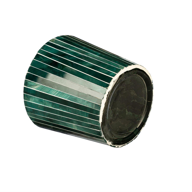 VivaStyle Planter, Mosaic Glass Striped Planter, Asst of 3