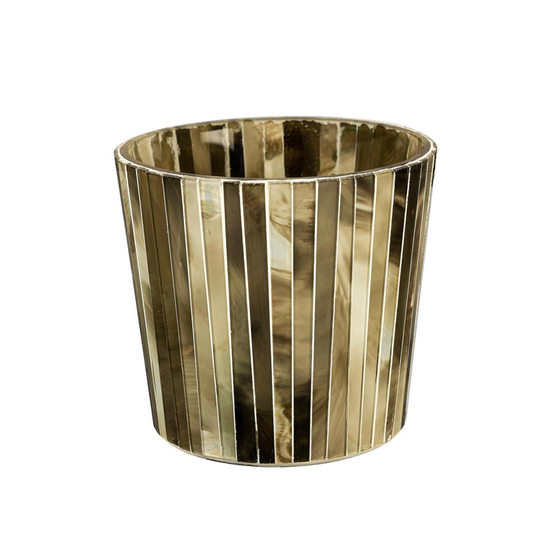 VivaStyle Planter, Mosaic Glass Striped Planter, Asst of 3