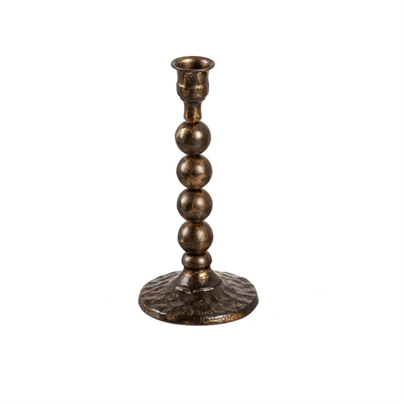 Metal Candlestick Holder with Bead Design, Set of 2