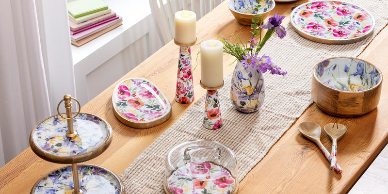 Pastels of Nature Metal Candle Holder Set