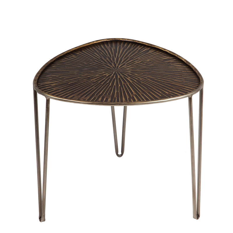 Evergreen Indoor Furniture,Leaf Shape Metal Nested Side Tables, Set of 3,21.1x21.3x18.5 Inches