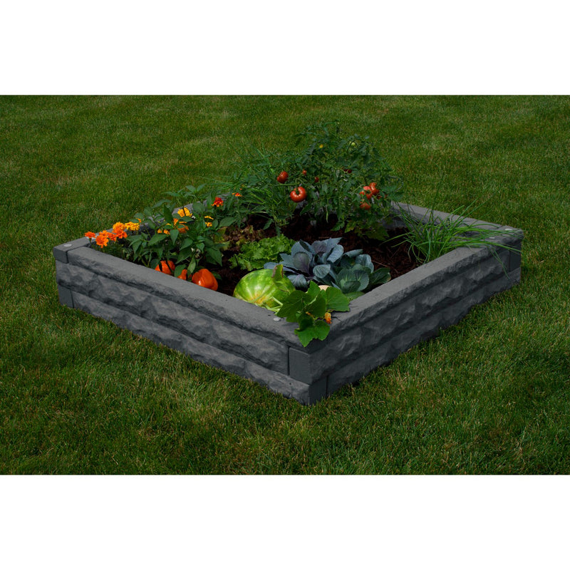 Evergreen Garden Tools & Supplies,Faux stone raised bed - self watering 4 x 4,50x50x10.5 Inches