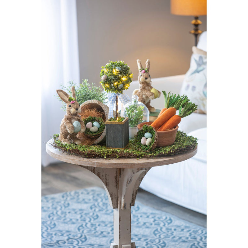 14" LED Topiary Tree in Pot with Ribbon Artificial Table Decor