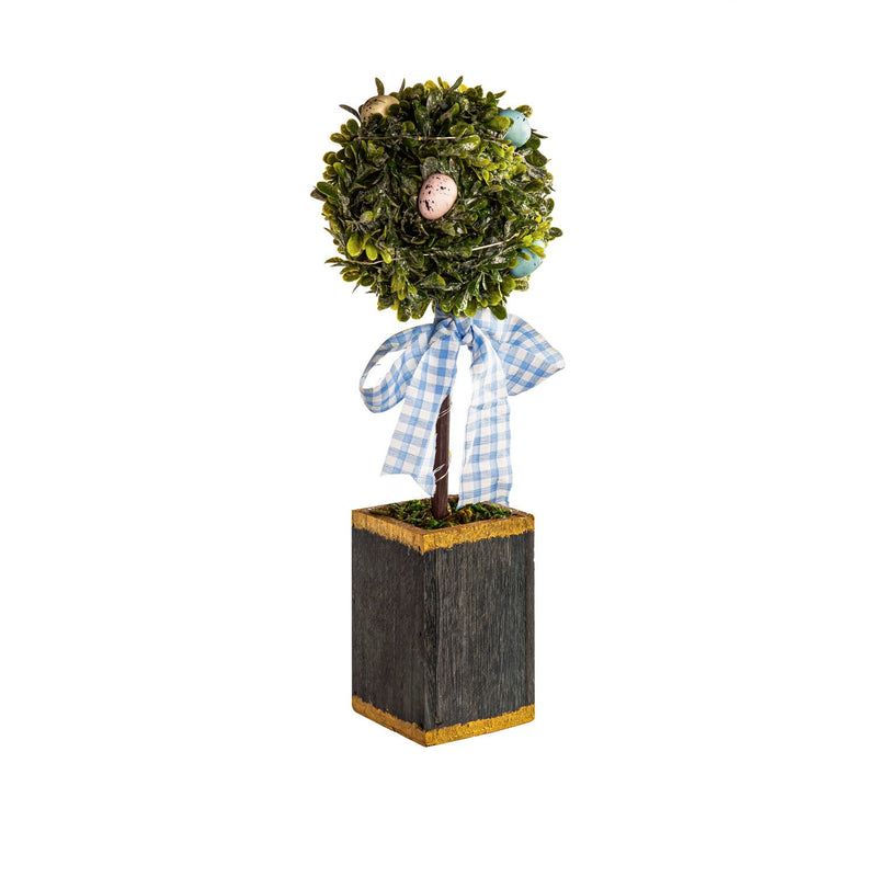 14" LED Topiary Tree in Pot with Ribbon Artificial Table Decor