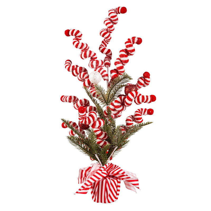 22" Candy Cane Artificial Potted Tree,8flp326