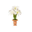 15" Faux Amaryllis Arrangement in Terracotta Planter,8flp333