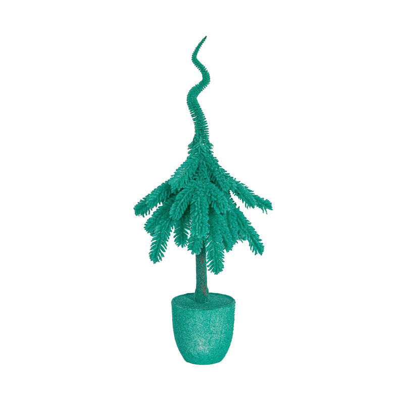 27"H Faux Whimsy Tree with Pot, Teal,8flp338