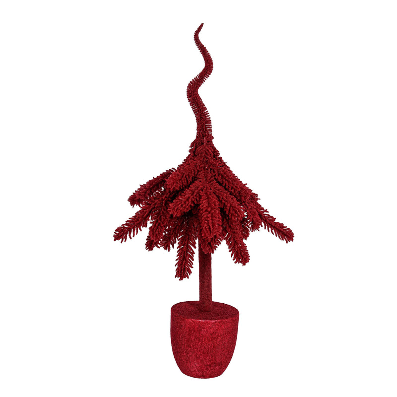 27"H Faux Whimsy Tree with Pot, Red,8flp339