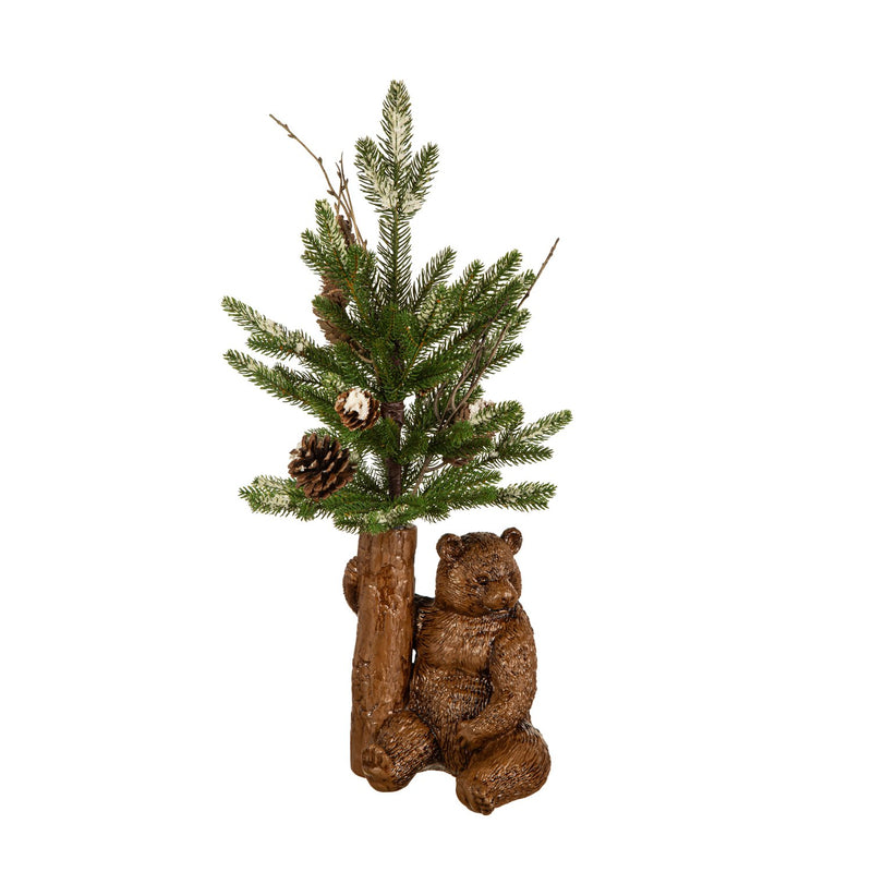 21" Pinecone Tree with Bear Pot,8flp340