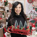 Fuax Bottle Brush Tree Sleigh Decor,8flp352