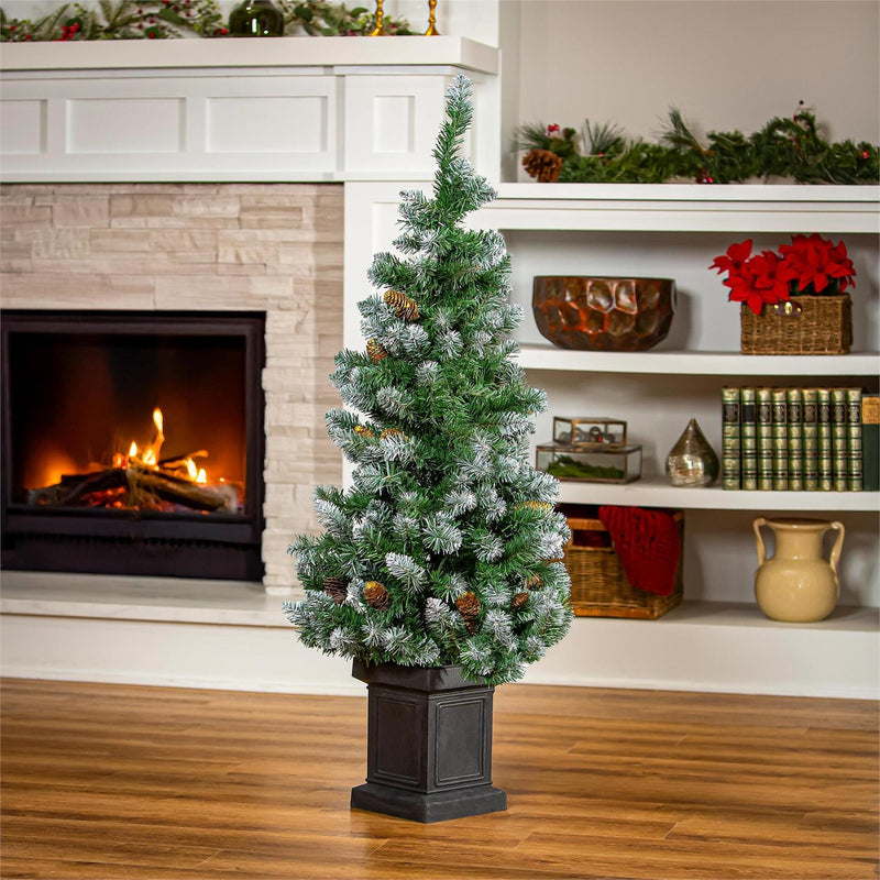 Shades of Green Tree Artificial LED Pine Cone in Pot, 47"H