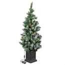 Shades of Green Tree Artificial LED Pine Cone in Pot, 47"H